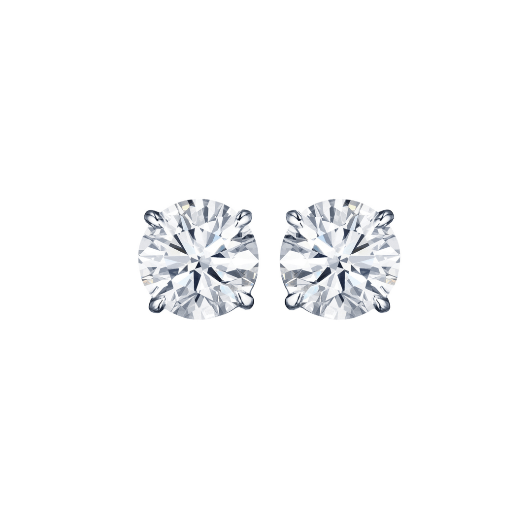 4-Prong Traditional Diamond Studs | J&J Zaidman