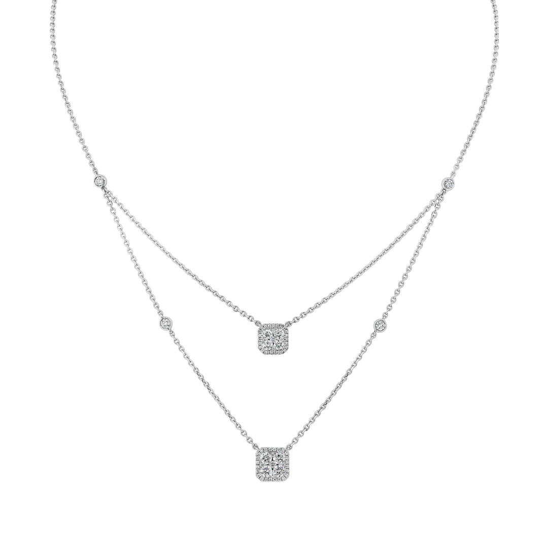  Double Halo Diamond Necklace