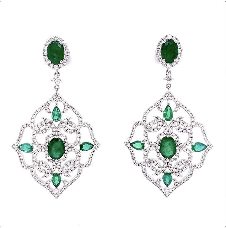  Celeste Emerald and Diamond Earrings