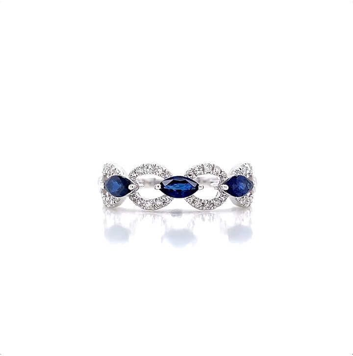  Limat Diamond and Sapphire Ring