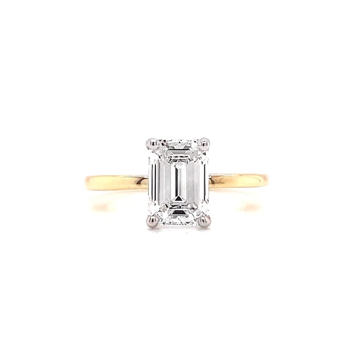  Emerald Cut Solitaire- Yellow