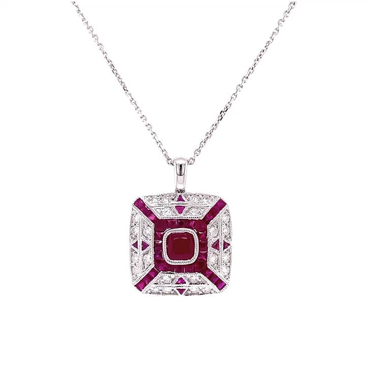  Evora Ruby and Diamond Necklace