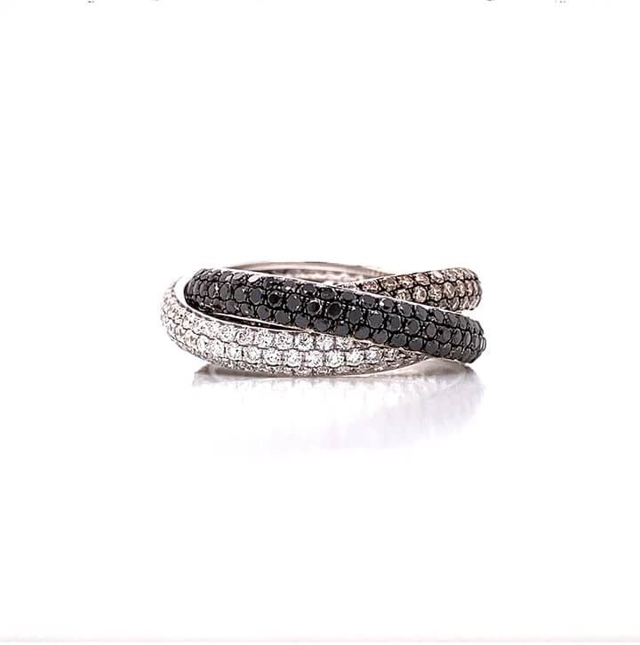  Tre Color Pave Ring