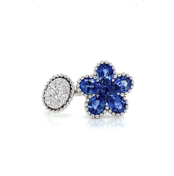  Fiore Blu Sapphire & Diamond Ring