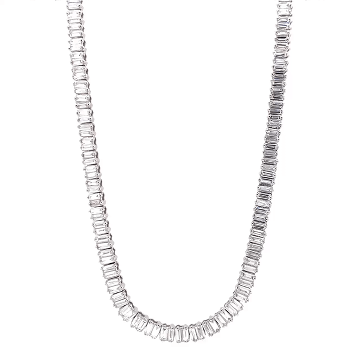 Double Baguette Diamond Necklace
