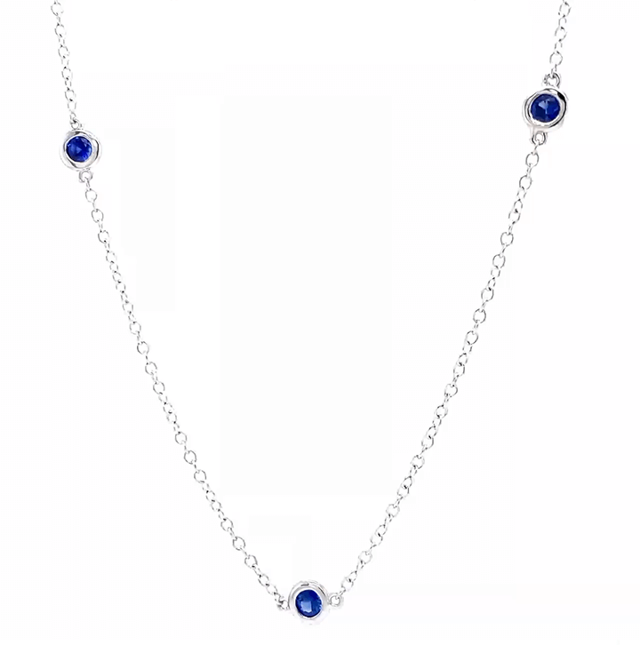 Color bezel diamond necklace